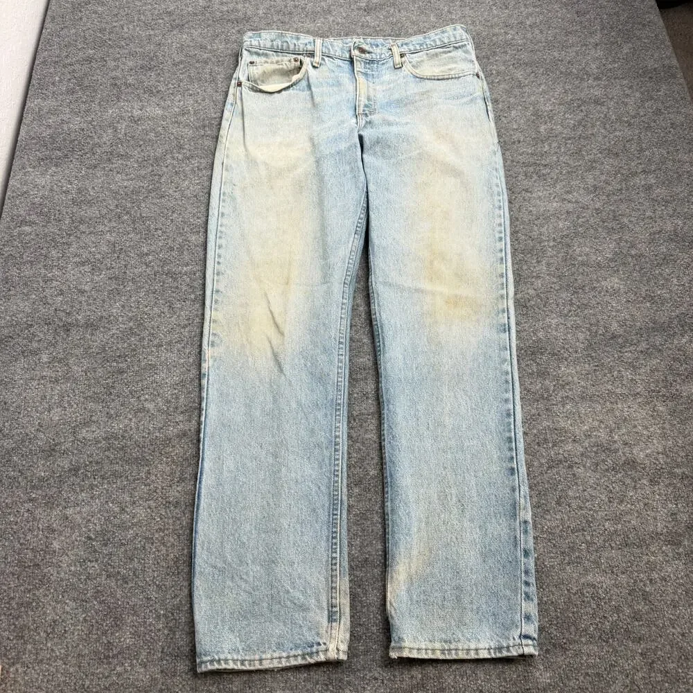 Vintage Levi's 505 Jeans Mens 36x32 Light Wash Straight Leg Y2K 90s USA Grunge